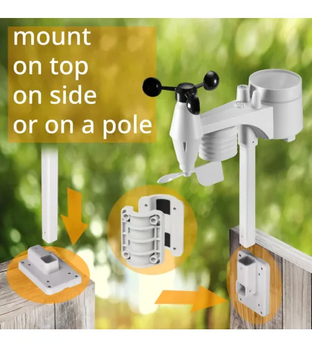 Meteoroloģiskās stacijas BRESSER 7-in-1  Wi-Fi, Professional, Melna