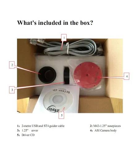 Teleskopo kamera ASI 120 MC-S Color, ZWO