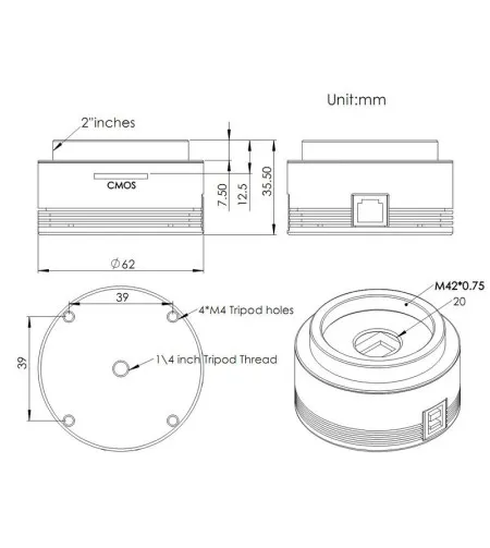 Camera ASI 178 MC Color, ZWO