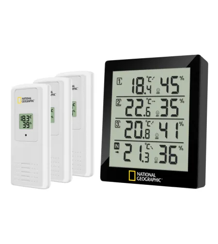 Termo / hidrometrs, melns, 4 mērījumu rezultāti, NATIONAL GEOGRAPHIC