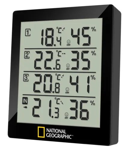Termo / hidrometrs, melns, 4 mērījumu rezultāti, NATIONAL GEOGRAPHIC