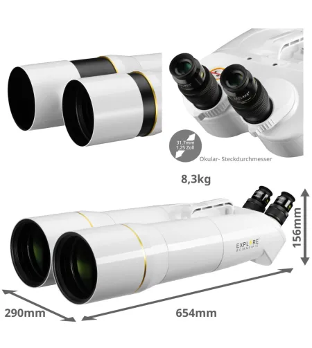 Binocular with 62&deg; LER Eyepieces 20mm, BT-120 SF, EXPLORE SCIENTIFIC