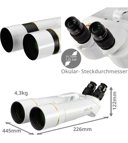 Binocular with 62&deg; LER Eyepieces 20mm, BT-82 SF, EXPLORE SCIENTIFIC