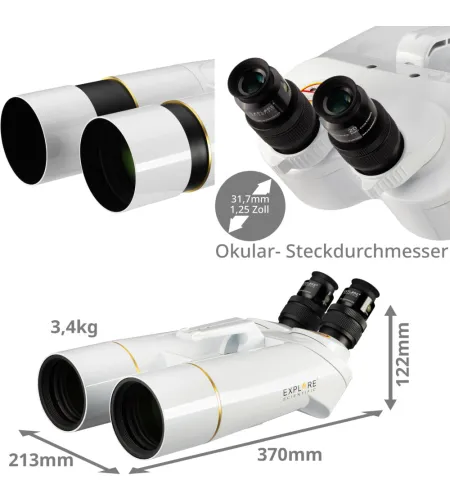 Binocular with 62&deg; LER Eyepieces 20mm, BT-70 SF, EXPLORE SCIENTIFIC