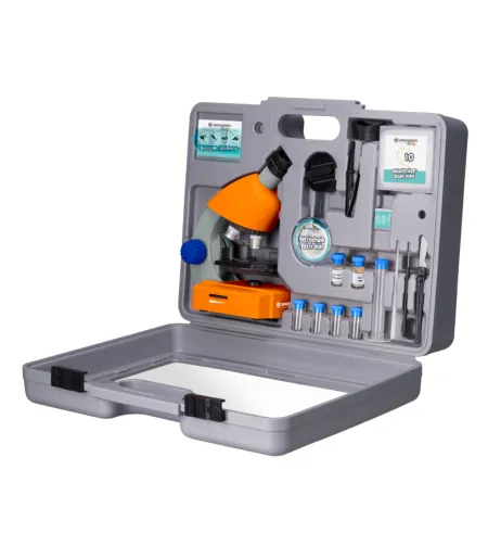 Mikroskoop 40x-640x koos tarvikute ja kõvakastiga, BRESSER Junior