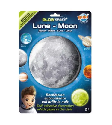 Phosphorescent sticker 3D Planet - Moon, Buki