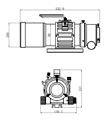 Teleskoop, apokromaatiline refraktor Pro APO AP 76/418 Triplet ED OTA, Omegon