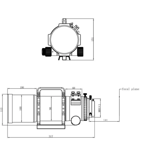 Telescope, apochromatic refractor Pro APO AP 72/400 Quintuplet OTA, Omegon