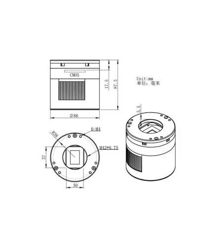 Telescope camera ASI 071 MC Pro Color, ZWO