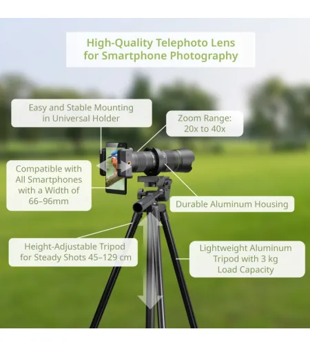 BRESSER Telephoto Lens for Smartphones Spotting Scope Spotty