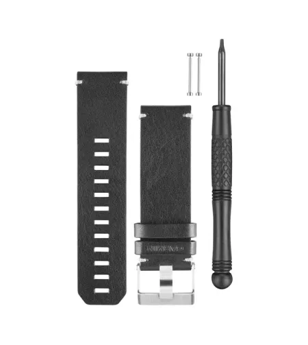 Acc, quatix 3 Black Leather Strap