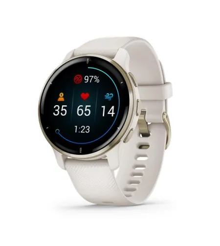 Venu 2 Plus, GPS, Ivory + Cream Gold, WW/EMEA/ANZ