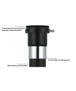 Vixen 2x Barlow lēca ar T2 vītni