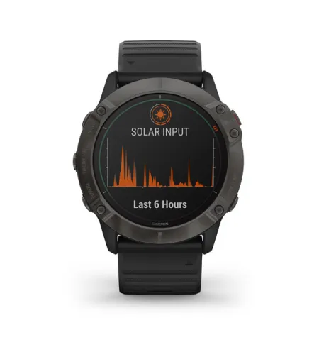 fenix 6X Pro Solar,Ti,,Carbon Gray DLC w/Black Band,GPS,EMEA