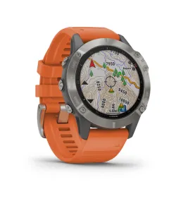 fenix 6,Sapphire,Ti Gray w/Orange Band,GPS,EMEA