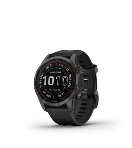 fenix 7S Sapphire Sol,Carbon Gray DLC Ti w/ith Blk Band,EMEA