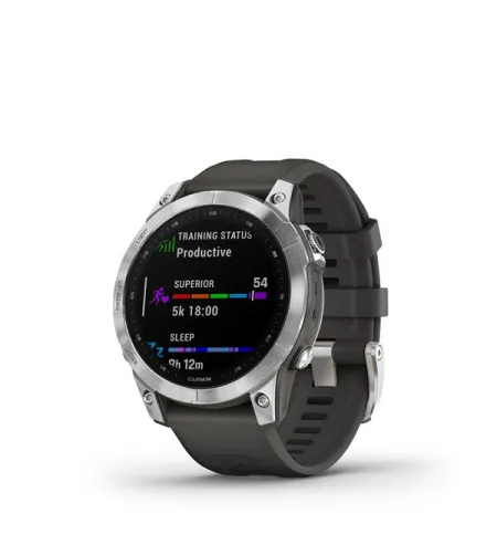 fenix 7, Silver w/Graphite Band, EMEA/AUS/AFR/S.AM