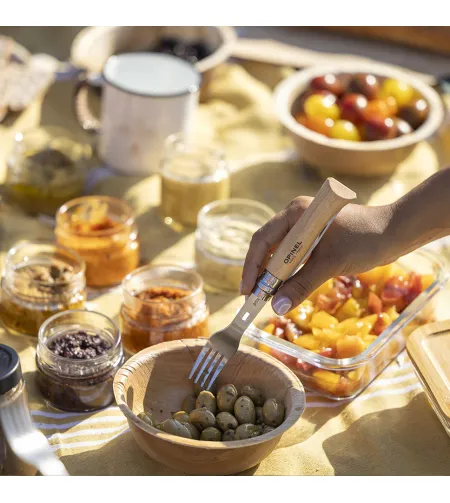 Набор для пикника - вилка и ложка для ножа Nr. 8. Opinel