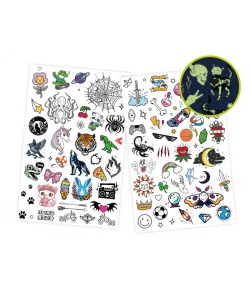 75 смываемых татуировок - фосфоресцирующие, Buki