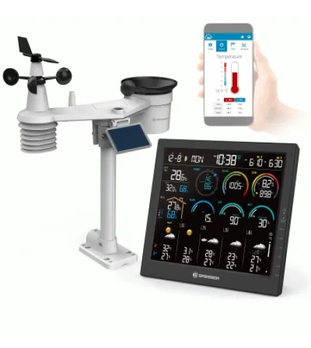 BRESSER 4CAST 10 collu Wi-Fi mājas meteoroloģiskā stacija ar 8-in-1 sensoru