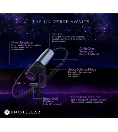 Unistellar išmanusis teleskopas N 114/450 eVscope 2 + kuprinė