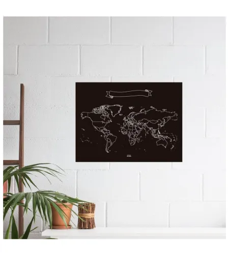 Miss Wood World map Chalkboard L
