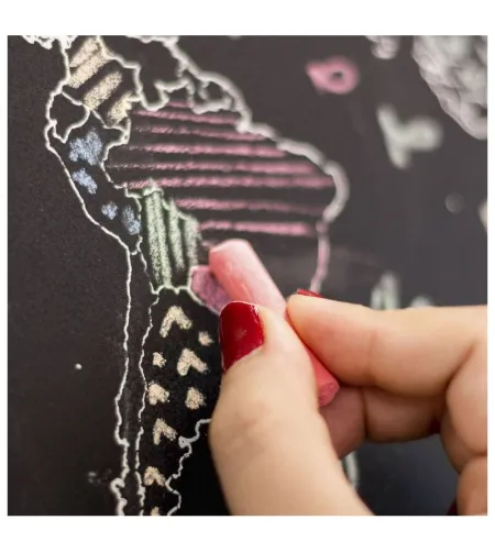 Miss Wood World map Chalkboard L