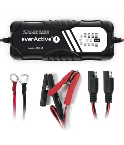 everActive CBC-10 12V/24V, 2-10A pilnībā automātisks lādētājs 7-300Ah akumulatoriem (auto,