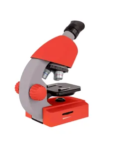 Microscope, Bresser Junior 40x-640x, red with experiment kit, with phone adaptor