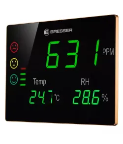 BRESSER CO2 mērierīce Smile XXL ar luksoforu un īpaši lielu LED displeju