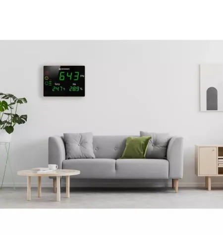 BRESSER CO2 mērierīce Smile XXL ar luksoforu un īpaši lielu LED displeju