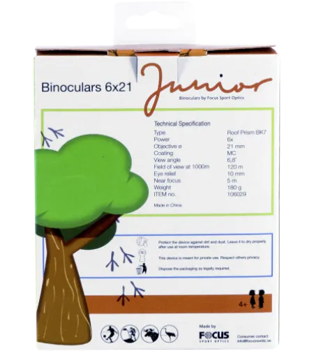Focus Junior 6x21 Žiūronai žalia oranžinė