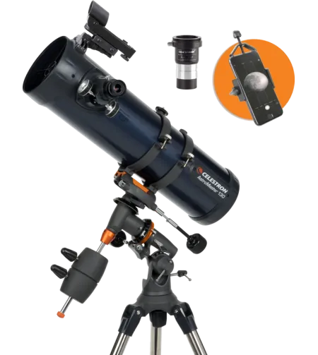 Celestron Astromaster Reflector 130EQ with phoneadapter and T2-Barlow