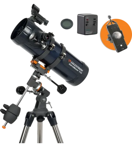 Celestron Astromaster 114EQ-MD with Phoneadapter and Moonfilter