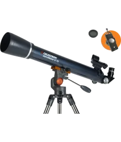 Celestron Astromaster LT 70AZ ar tālruņa adapteri un mēness filtru